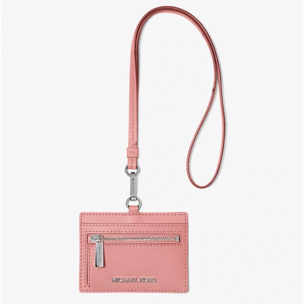 Michael Kors Pink Card Holder with Lanyard